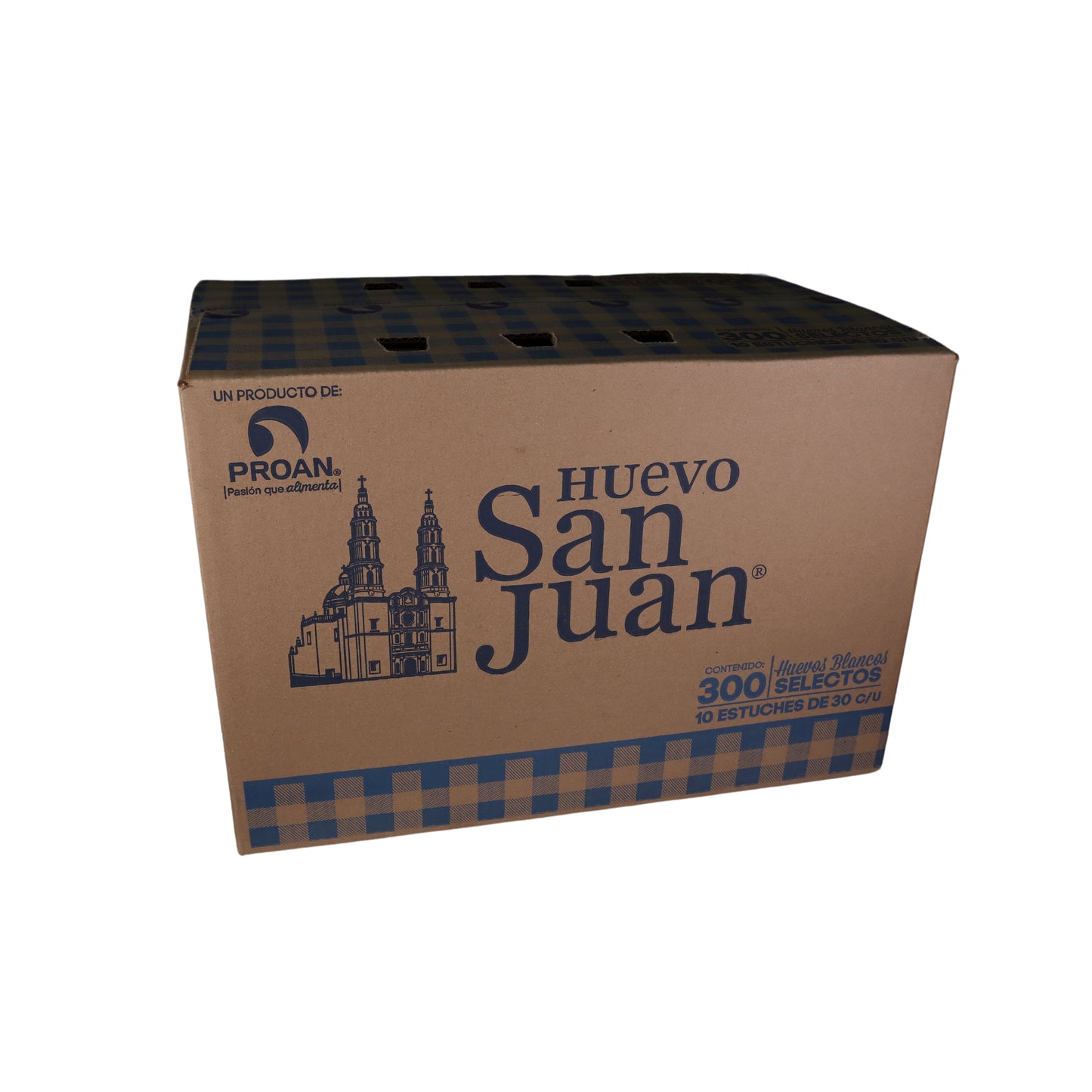 CAJA DE HUEVO "SAN JUAN" CON 10 CHAROLAS DE 30 PZA C/U